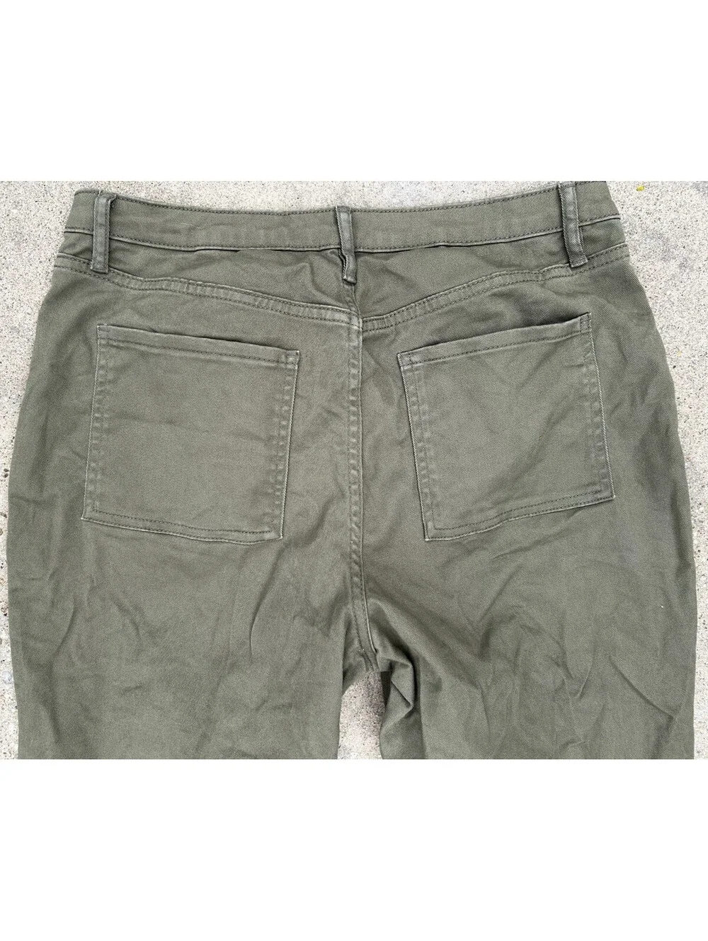 Banana Republic Pant Women 8 Utility Pockets Regular Fit Olive Gree Cotton Chino